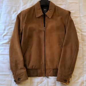 Sueded Leather Bomber Jacket